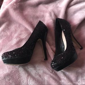 Olsenboye Sequin Platform Stilettos